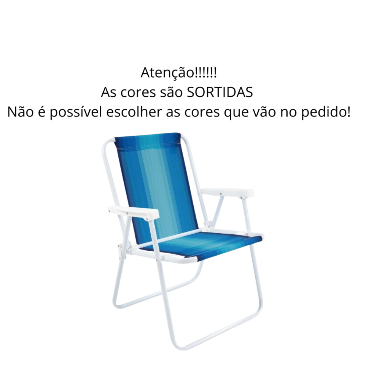 Kit 4 Cadeiras de Praia Mor Aço Cores Sortidas