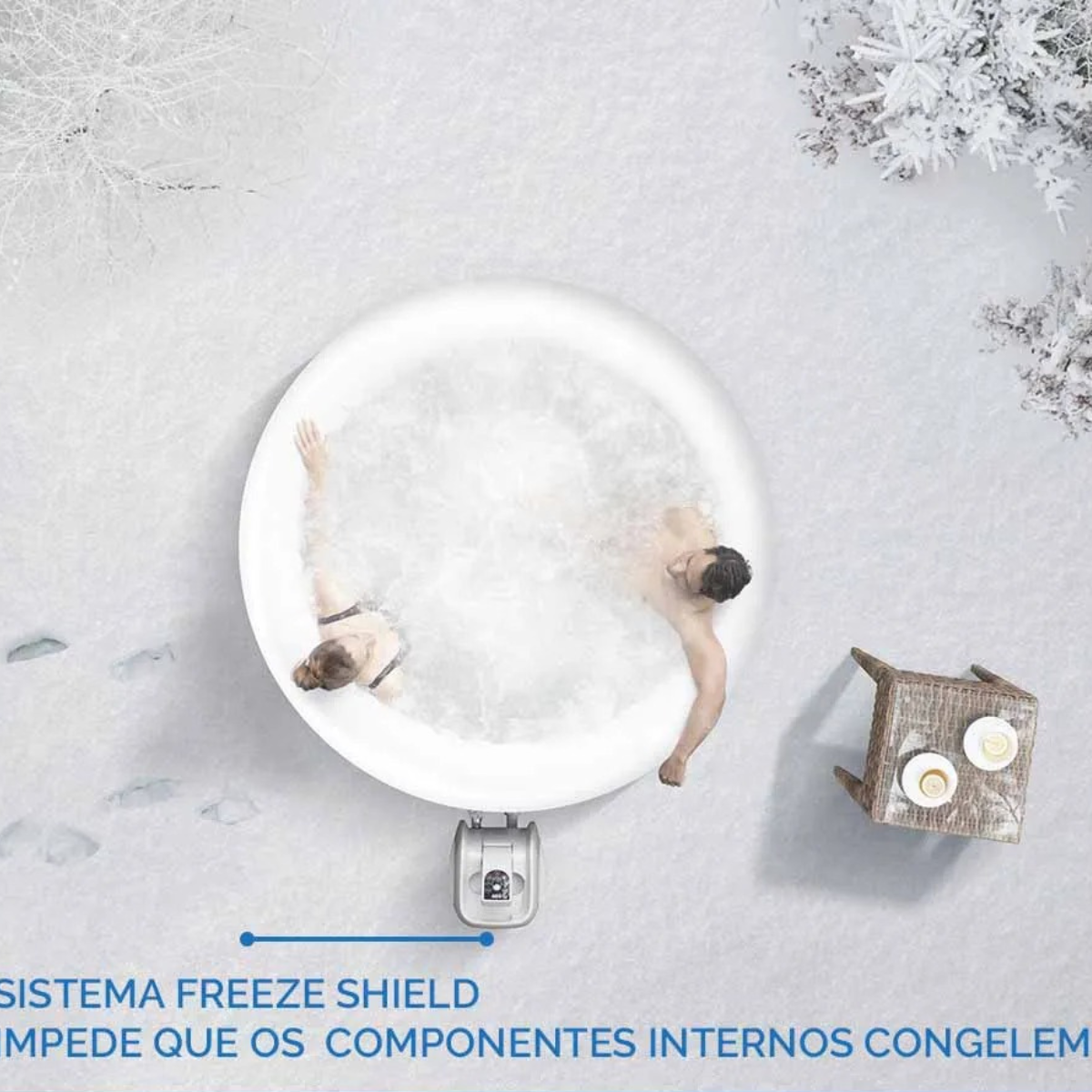 Banheira Ofurô Spa Inflável 669L + Bomba Filtrante Aquecedora