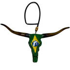 LongHorn Cabeça De Boi Para Retrovisor Pintura Fosca