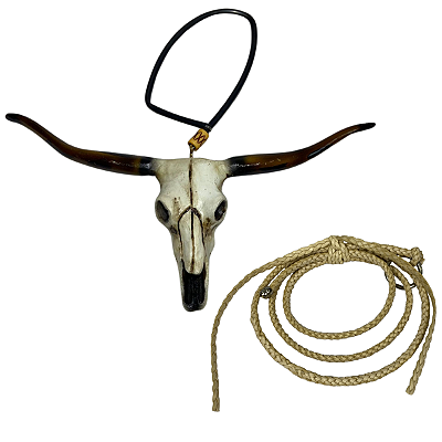 Enfeite De Retrovisor Long Horn Texas + Mini Laço