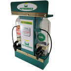 Pingometro Posto de Combustível Colorido para Cachaça em Madeira com 1 Copo para Área de Churrasco